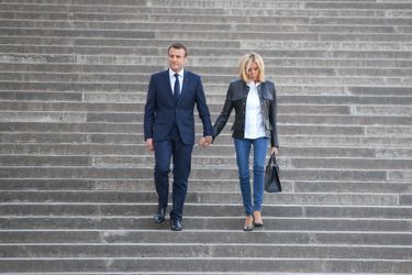Arrivée d&#039;Emmanuel et Brigitte Macron au Palais de Chaillot.