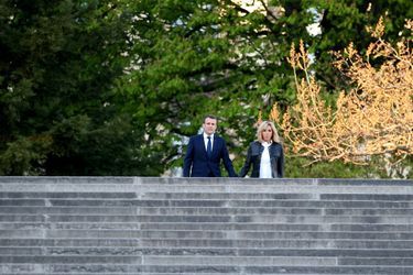 Arrivée d&#039;Emmanuel et Brigitte Macron au Palais de Chaillot.