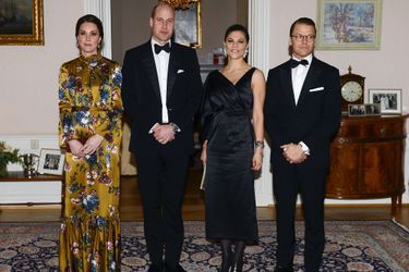 La duchesse Catherine de Cambridge et le prince William avec la princesse Victoria de Suède et le prince consort Daniel à Stockholm, le 30 janvier 2018