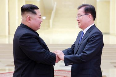 Une délégation sud-coréenne a rencontré Kim Jong-un à Pyongyang, le 5 mars 2018.