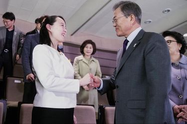 Kim Yo-jong et le président sud-coréen Moon Jae-in à un concert à Séoul, le 11 février 2018.