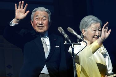L&#039;empereur Akihito et l&#039;impératrice Michiko du Japon à Tokyo, le 2 janvier 2018