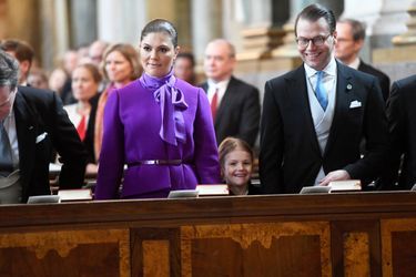 La princesse Victoria de Suède avec la princesse Estelle et le prince Daniel à Stockholm, le 12 mars 2018