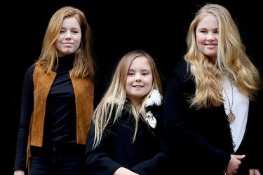 Les princesses Alexia, Ariane et Catharina-Amalia des Pays-Bas à Amsterdam, le 3 février 2018