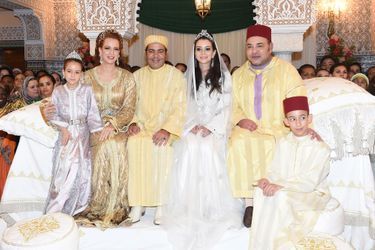 La princesse Lalla Khadija du Maroc avec ses parents et son frère, le 14 novembre 2014