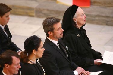 La reine Margrethe II de Danemark, les princes Frederik, Joachim et Christian et la princesse Mary à Copenhague, le 20 février 2018