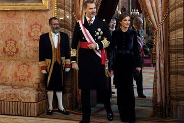 Le roi Felipe VI et la reine Letizia d'Espagne à Madrid, le 6 janvier 2018