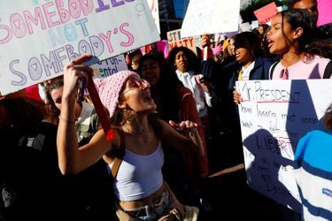 A la Women&#039;s March (la «Marche des Femmes») de Los Angeles, le 20 janvier 2018.