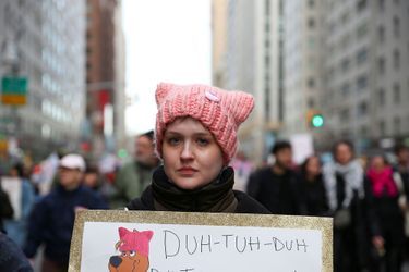A la Women&#039;s March (la «Marche des Femmes») de New York, le 20 janvier 2018.