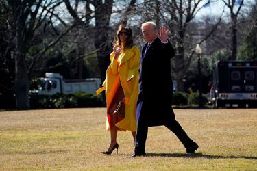 Donald et Melania Trump quittant la Maison-Blanche, le 5 février 2018.