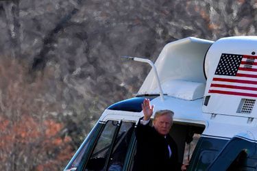 Donald Trump quittant la Maison-Blanche, le 5 février 2018.