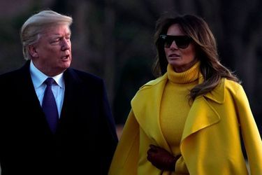 Donald et Melania Trump de retour à la Maison-Blanche, le 5 février 2018.