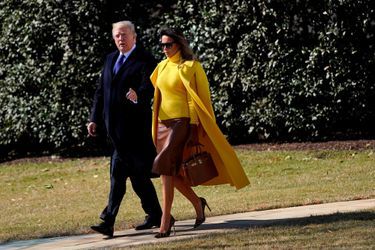 Donald et Melania Trump quittant la Maison-Blanche, le 5 février 2018.