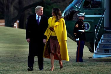 Donald et Melania Trump de retour à la Maison-Blanche, le 5 février 2018.