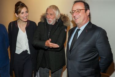 Julie Gayet, François Hollande et Pierre Richard au MK2 Bibliothèque, à Paris, le 26 janvier 2018.