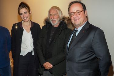 Julie Gayet, François Hollande et Pierre Richard au MK2 Bibliothèque, à Paris, le 26 janvier 2018.