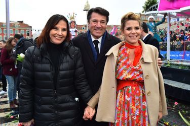 Denise Fabre, Christian Estrosi et Laura Tenoudji au Carnaval de Nice.