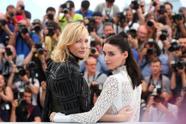 Cate Blanchett avec Rooney Mara au 68e Festival de Cannes (2015) pour présenter le film "Carol"