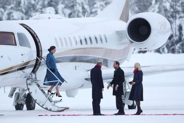 La duchesse de Cambridge et le prince William avec la princesse Mette-Marit et le prince Haakon de Norvège à Oslo, le 1er février 2018