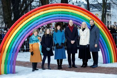 La duchesse de Cambridge et le prince William avec la famille royale de Norvège à Oslo, le 1er février 2018