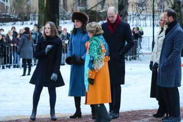 La duchesse de Cambridge et le prince William avec la famille royale de Norvège à Oslo, le 1er février 2018
