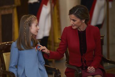 La princesse Leonor et la reine Letizia d&#039;Espagne à Madrid, le 30 janvier 2018