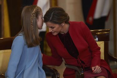 La princesse Leonor et la reine Letizia d&#039;Espagne à Madrid, le 30 janvier 2018