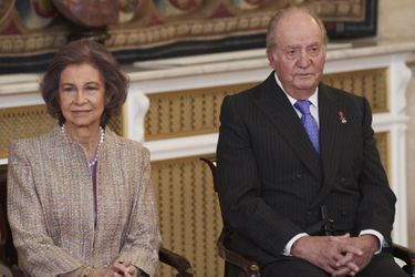 L&#039;ex-reine Sofia et l&#039;ex-roi Juan Carlos d&#039;Espagne à Madrid, le 30 janvier 2018