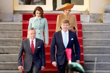 Les rois Abdallah II de Jordanie et Willem-Alexander des Pays-Bas et leurs épouses les reines Rania et Maxima à La Haye, le 20 mars 2018
