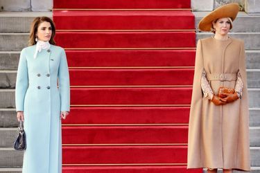 Les reines Rania de Jordanie et Maxima des Pays-Bas à La Haye, le 20 mars 2018