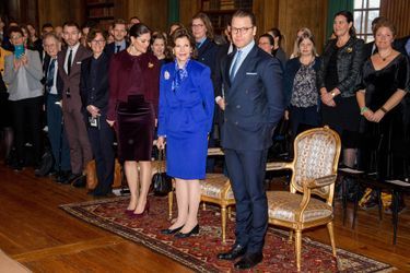 La princesse Victoria, la reine Silvia et le prince consort Daniel de Suède à Stockholm, le 26 janvier 2018