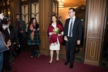 La reine Silvia de Suède à Stockholm, le 27 janvier 2018