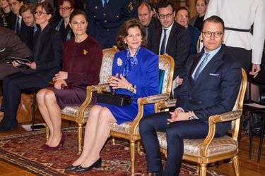 La princesse Victoria, la reine Silvia et le prince Daniel de Suède à Stockholm, le 26 janvier 2018