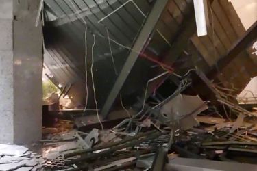 L&#039;effondrement d&#039;une mezzanine dans l&#039;immeuble abritant la Bourse de Jakarta a fait 73 blessés, le 15 janvier 2018.