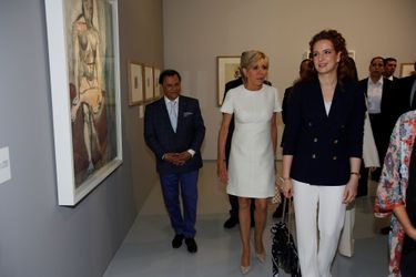 La princesse Lalla Salma du Maroc avec Brigitte Macron à Rabat, le 14 juin 2017