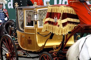 La reine Margrethe II de Danemark dans le carrosse du roi Christian VIII de Danemark à Copenhague, le 4 janvier 2018