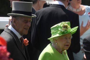 La reine Elizabeth II avec le prince Philip au Royal Ascot, le 20 juin 2017