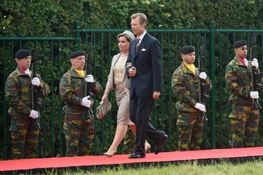 La grande-duchesse Marie-Teresa et le grand-duc Henri de Luxembourg à Waterloo, le 18 juin 2015