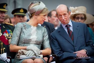 La reine Maxima des Pays-Bas avec le duc Edward de Kent à Waterloo, le 18 juin 2015