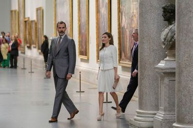 La reine Letizia et le roi Felipe VI d&#039;Espagne au Musée national du Prado à Madrid, le 19 juin 2017
