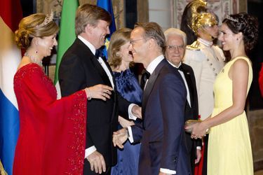 La reine Maxima et le roi Willem-Alexander des Pays-Bas avec la princesse Viktoria et le prince Jaime de Bourbon de Parme à Rome, le 20 juin 2017