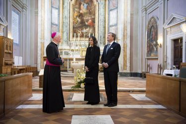 La reine Maxima des Pays-Bas dans l&#039;église des Frisons au Vatican, le 22 juin 2017