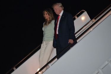 Melania et Donald Trump à leur descente d&#039;Air Force One, le 27 mai 2017.