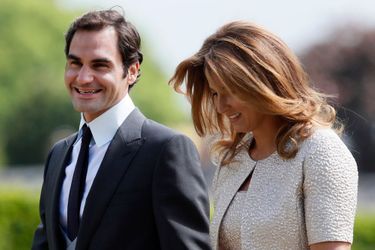 Roger Federer et son épouse Mirka arrivent au mariage de Pippa Middleton, samedi 20 mai