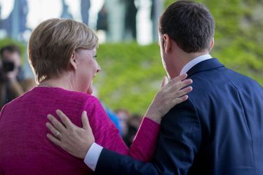 Angela Merkel et Emmanuel Macron à Berlin, lundi