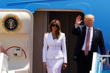 Melania et Donald Trump arrivant en Israël, le 22 mai 2017.