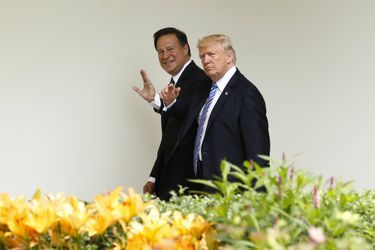 Juan Carlos Varela et Donald Trump à la Maison Blanche, le 19 juin 2017.