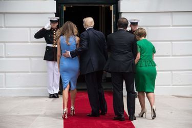 Melania et Donald Trump et Juan Carlos Varela et Lorena Castillo à la Maison Blanche, le 19 juin 2017.