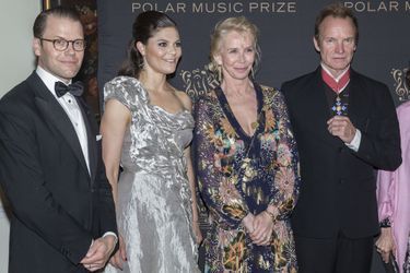La princesse Victoria de Suède et le prince Daniel avec Sting et sa femme Trudie Styler à Stockholm, le 15 juin 2017