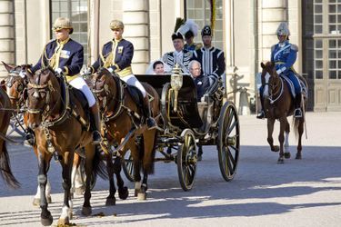 La reine Silvia et le roi Carl XVI Gustaf de Suède à Stockholm, le 6 juin 2017